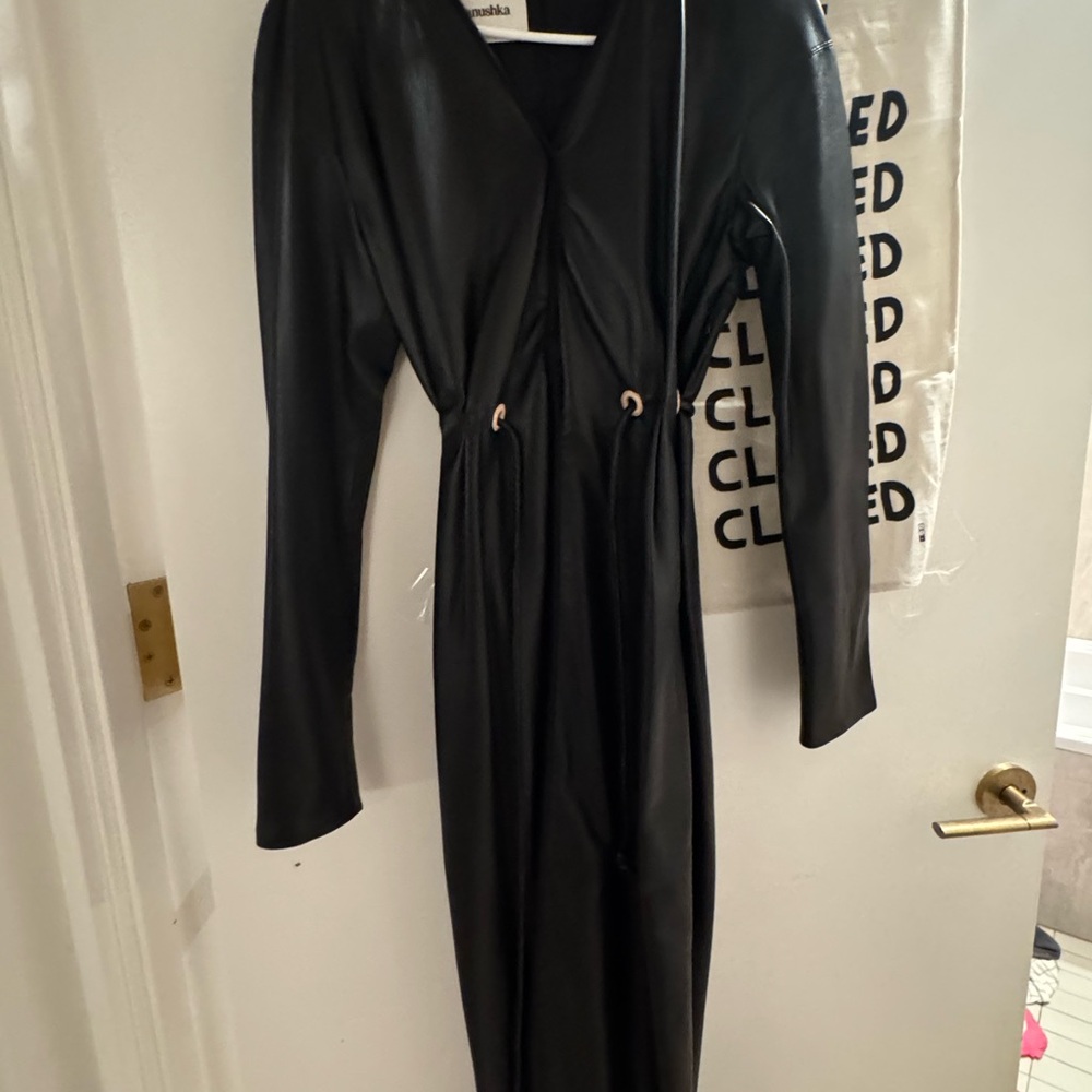 Nanushka leather Elegant Black Dress